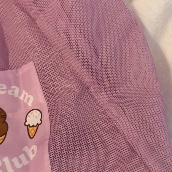 Pusheen Box exclusive ice cream fan club mesh purple beach tote bag NWT - Picture 2 of 8